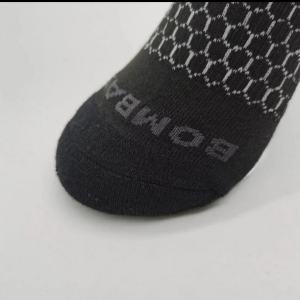 Bombas Ankle Socks Large 3 Pair Unisex Womens & Mens Honeycomb Black/Grey BNWT - Picture 9 of 12